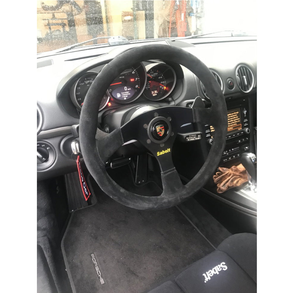 Sabelt SW-635 Steering Wheel - Black Suede Black Spokes 350mm