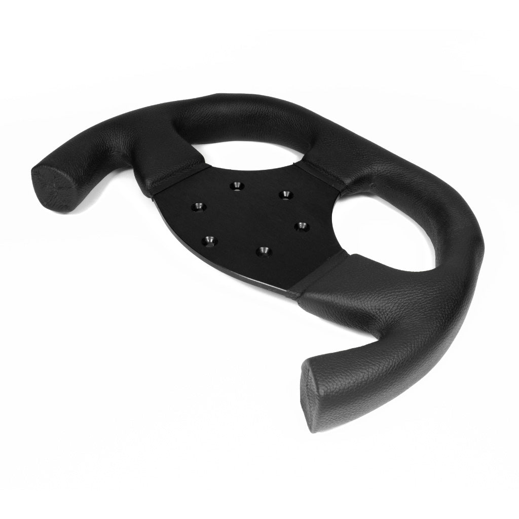 Sport Line Competition Steering Wheel - Black Leather Black Spokes Open-Top 300mm