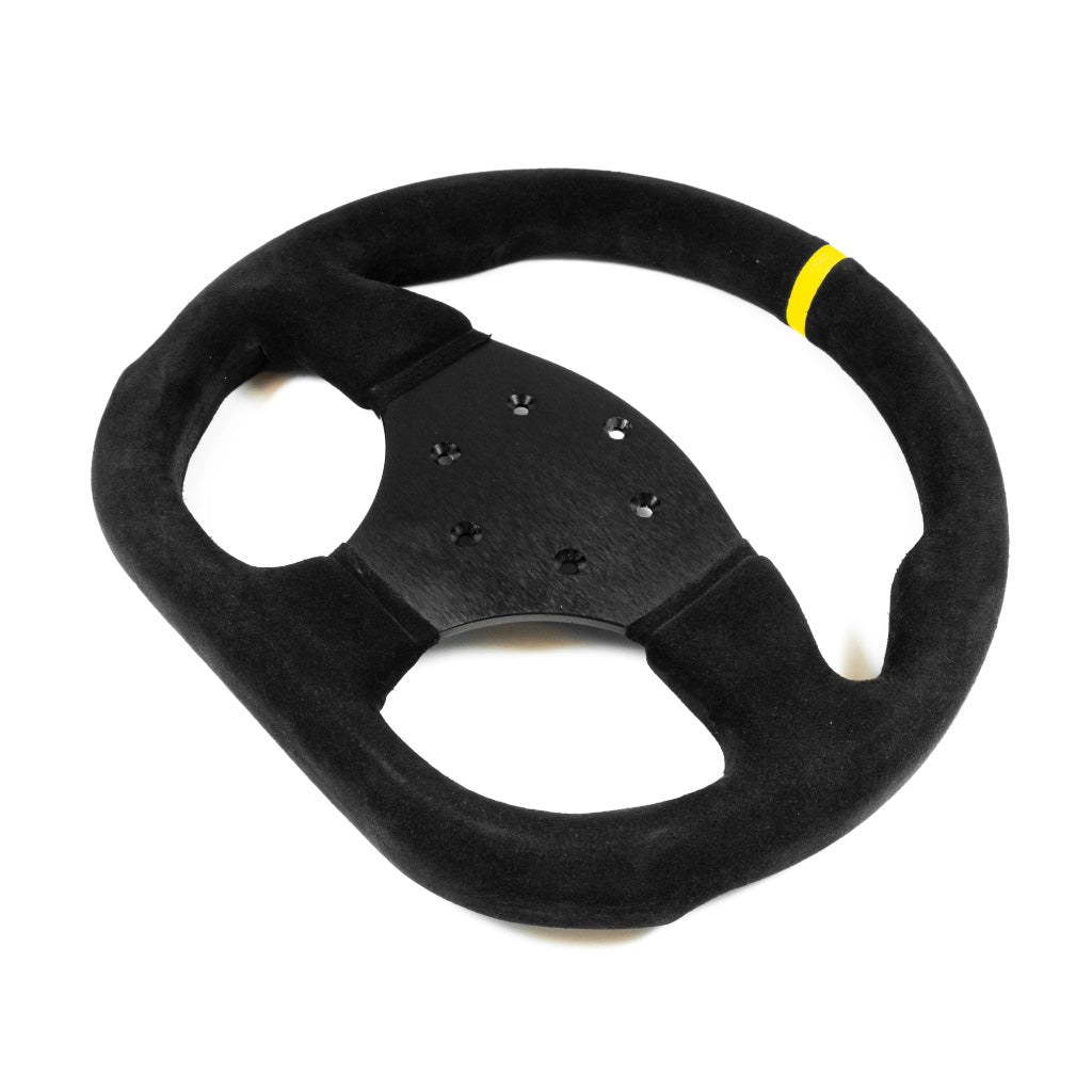 Sport Line Competition Steering Wheel - Black Suede Black Spokes 300mm