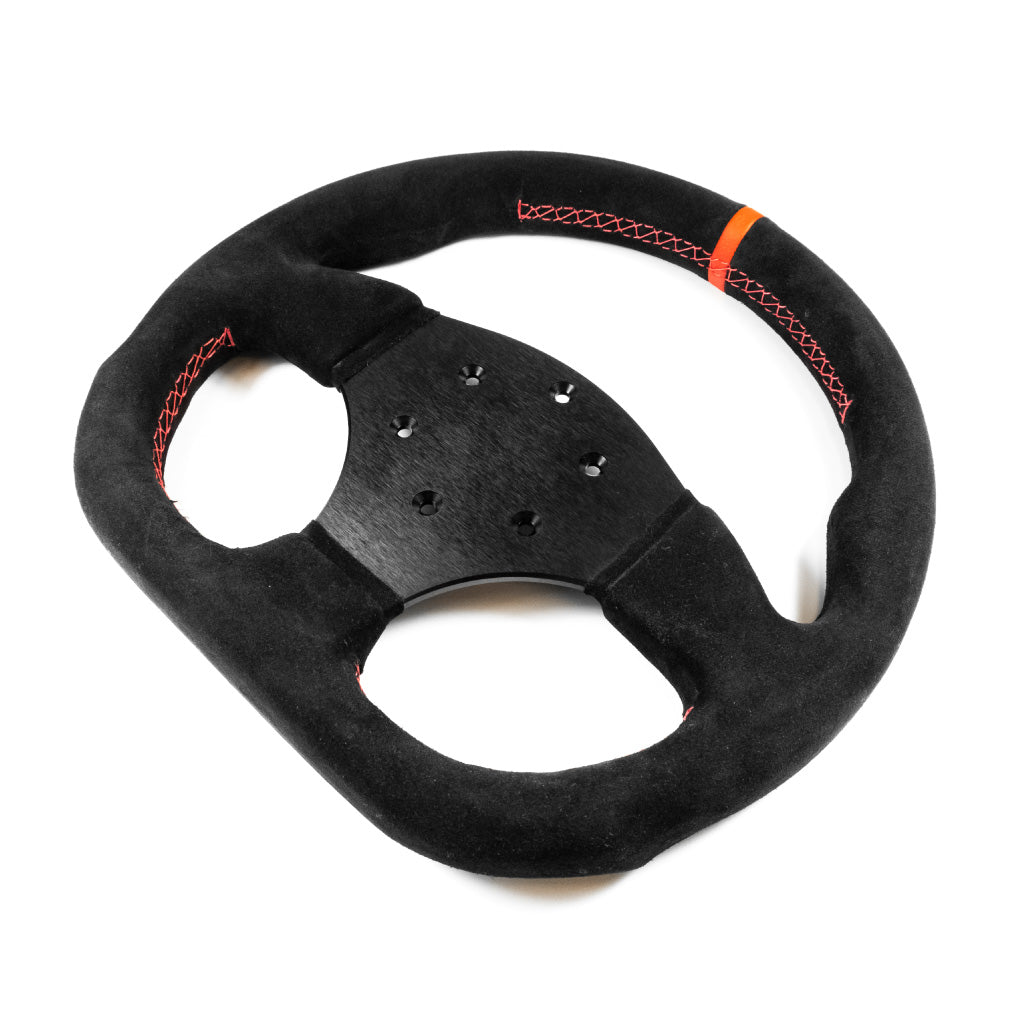 Sport Line Competition Steering Wheel - Black Suede Black Spokes 300mm
