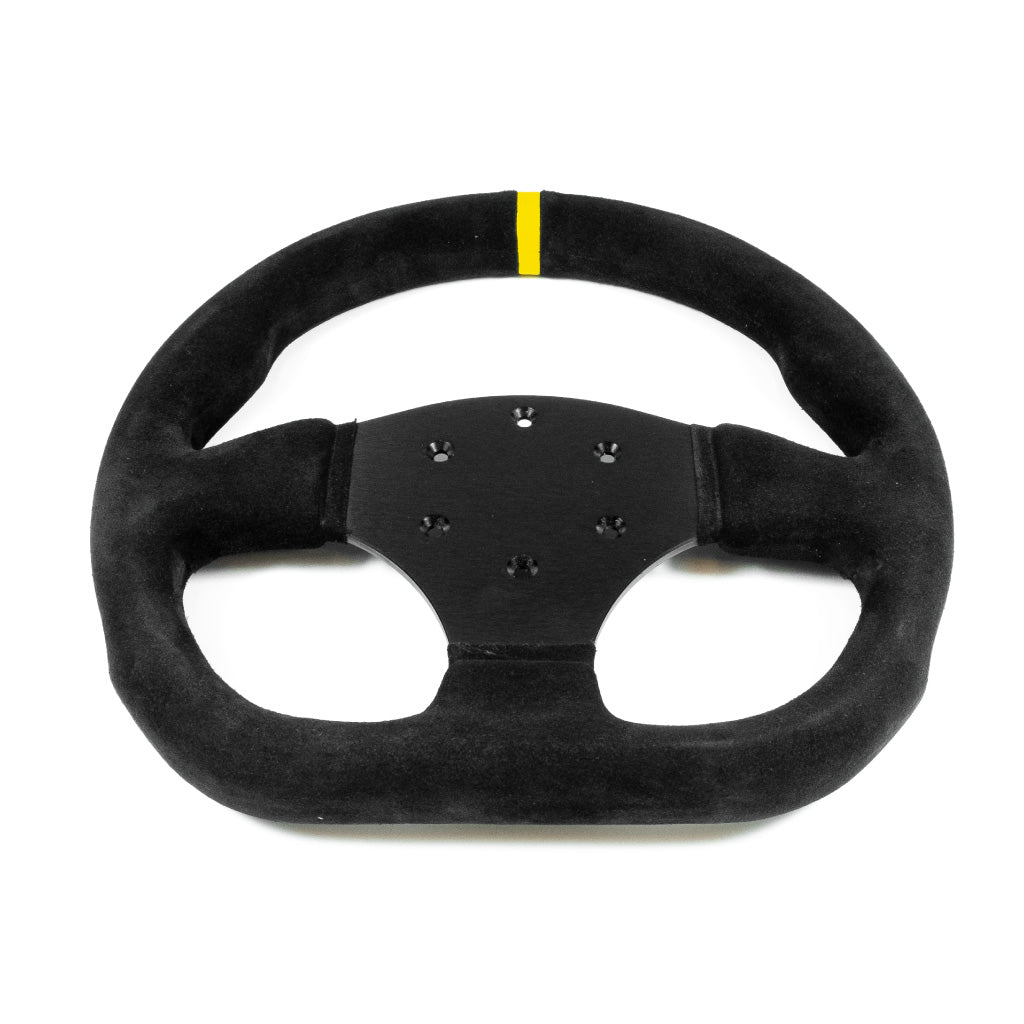 Sport Line Competition Steering Wheel - Black Suede Black Spokes 300mm