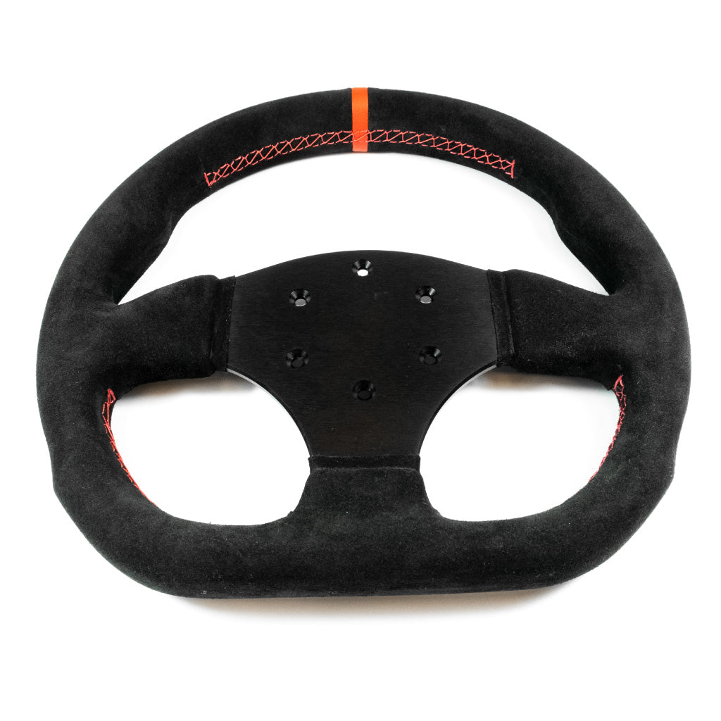 Sport Line Competition Steering Wheel - Black Suede Black Spokes 300mm