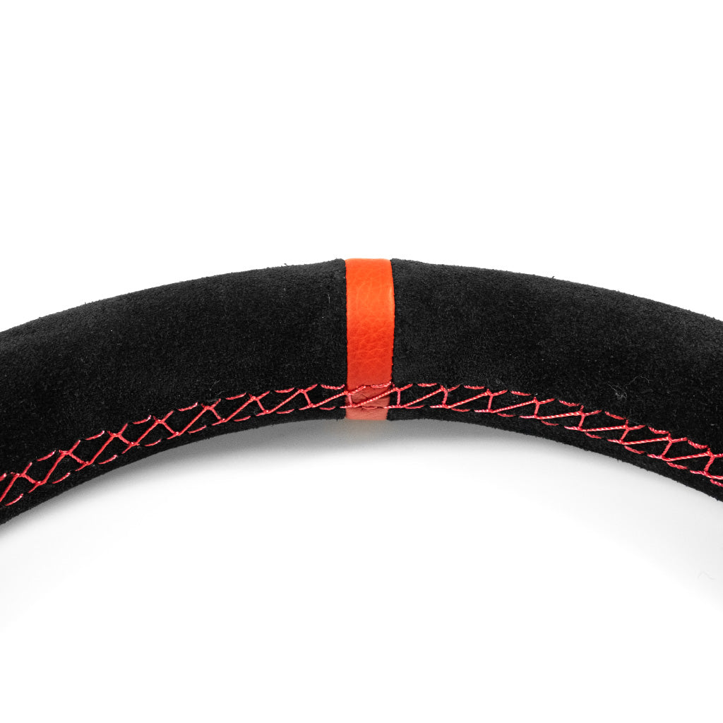 Sport Line Competition Steering Wheel - Black Suede Black Spokes 300mm