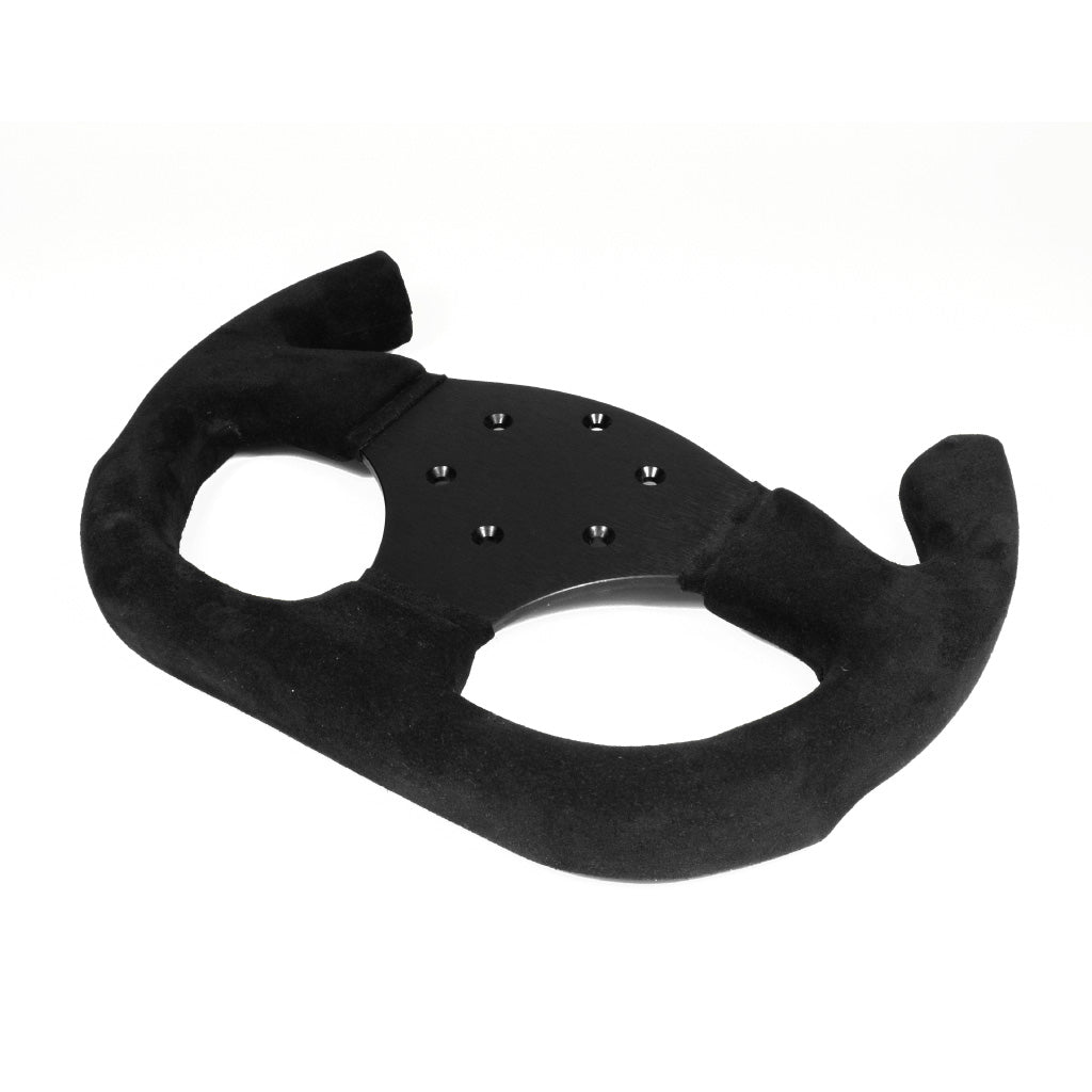 Sport Line Competition Steering Wheel - Black Suede Black Spokes Open-Top 300mm