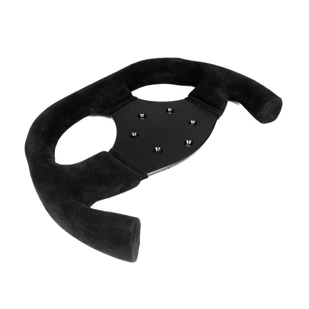 Sport Line Competition Steering Wheel - Black Suede Black Spokes Open-Top 300mm