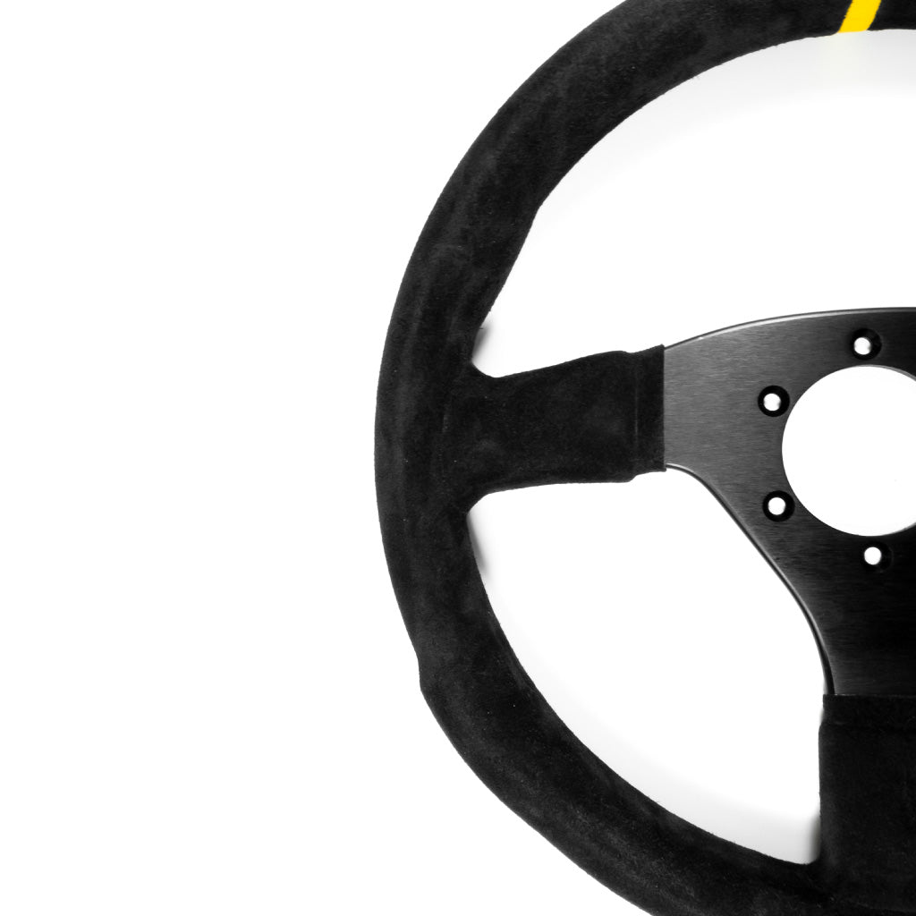 Sport Line Racing Sportivo 32A Steering Wheel - Black Suede Black Spokes 320mm