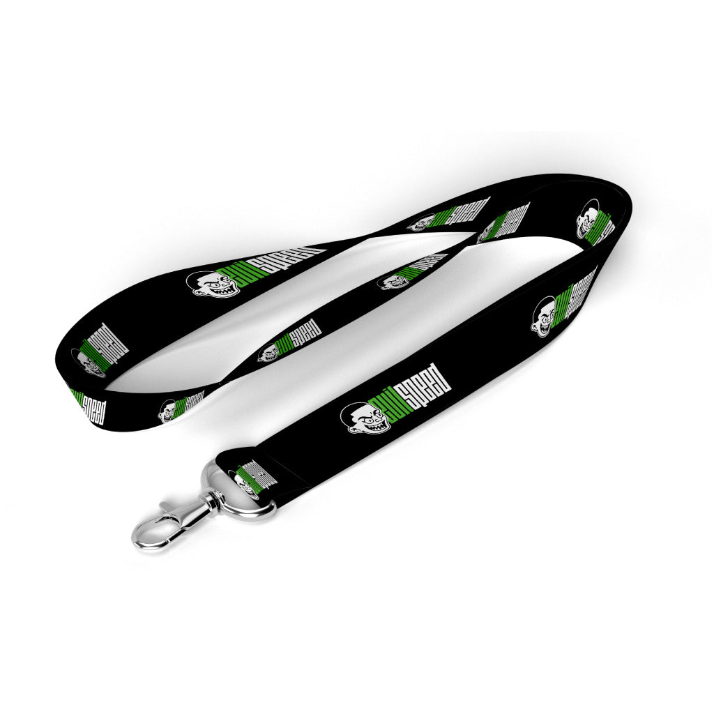 evilspeed Lanyard - Lime Green/White Head Logo - Black