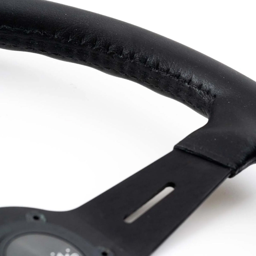 Luisi Grifon Steering Wheel Black Polyurethane Black Spokes 380mm