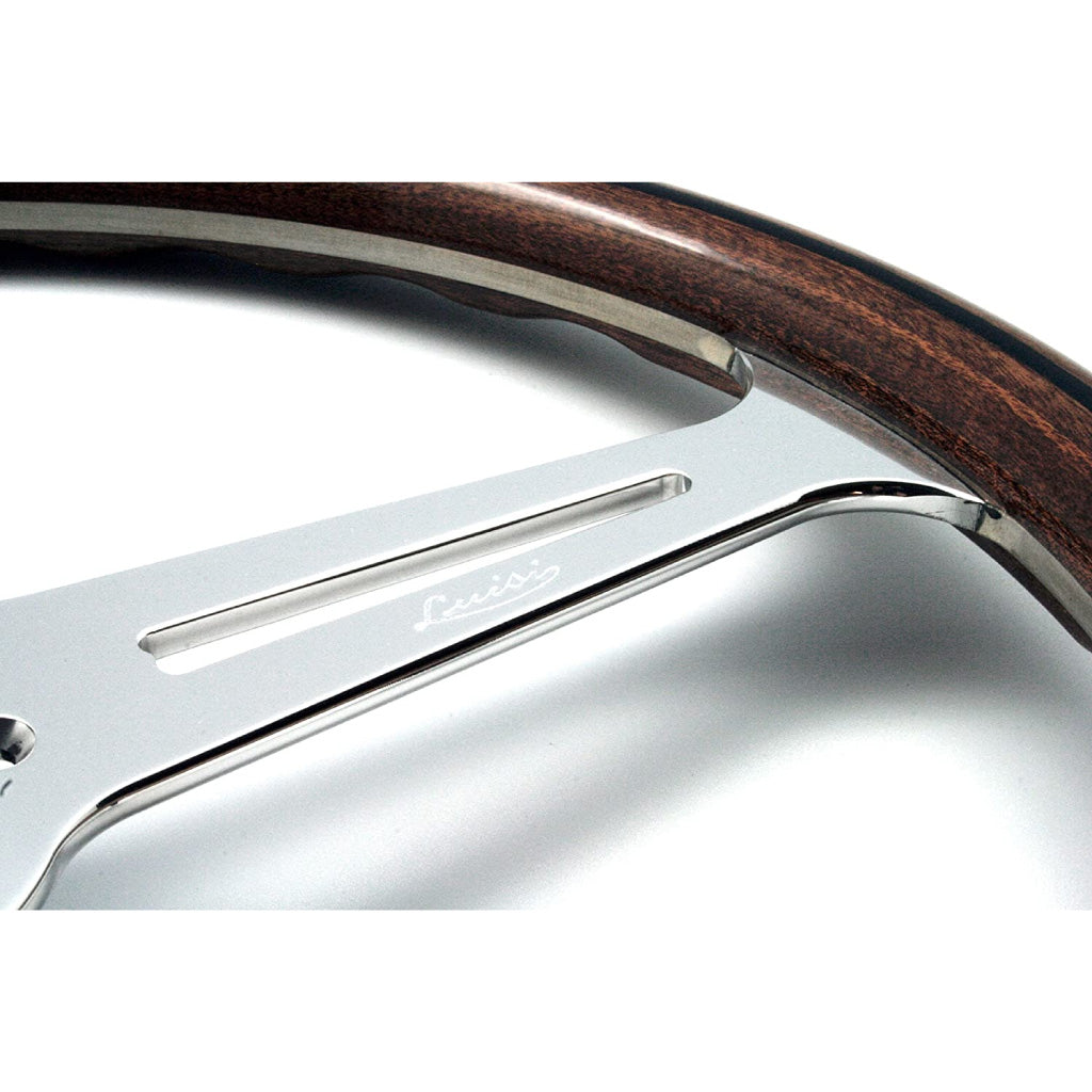 Luisi Montecarlo 390 Steering Wheel Mahogany Wood Polished Spokes 390mm