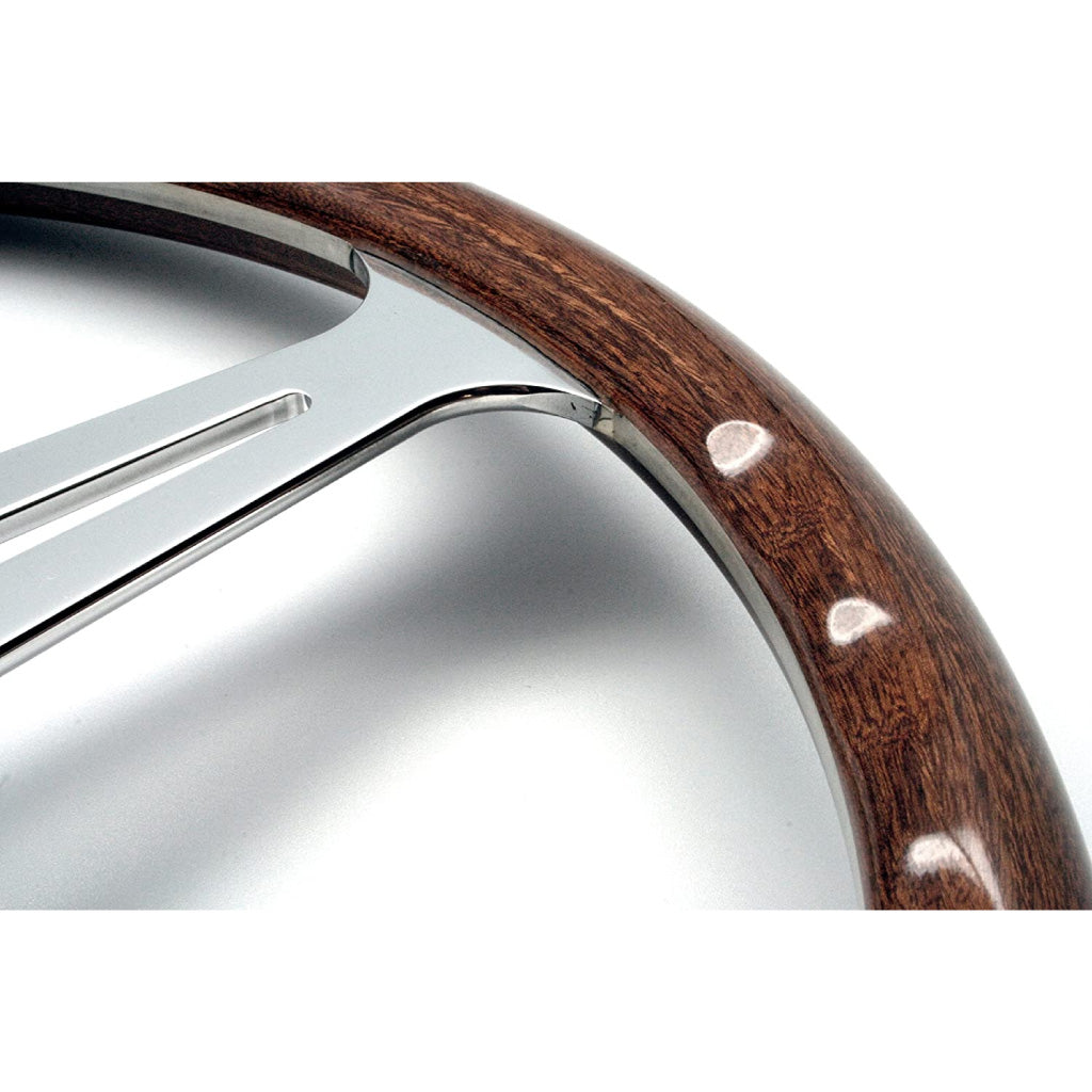 Luisi Montecarlo 390 Steering Wheel Mahogany Wood Polished Spokes 390mm