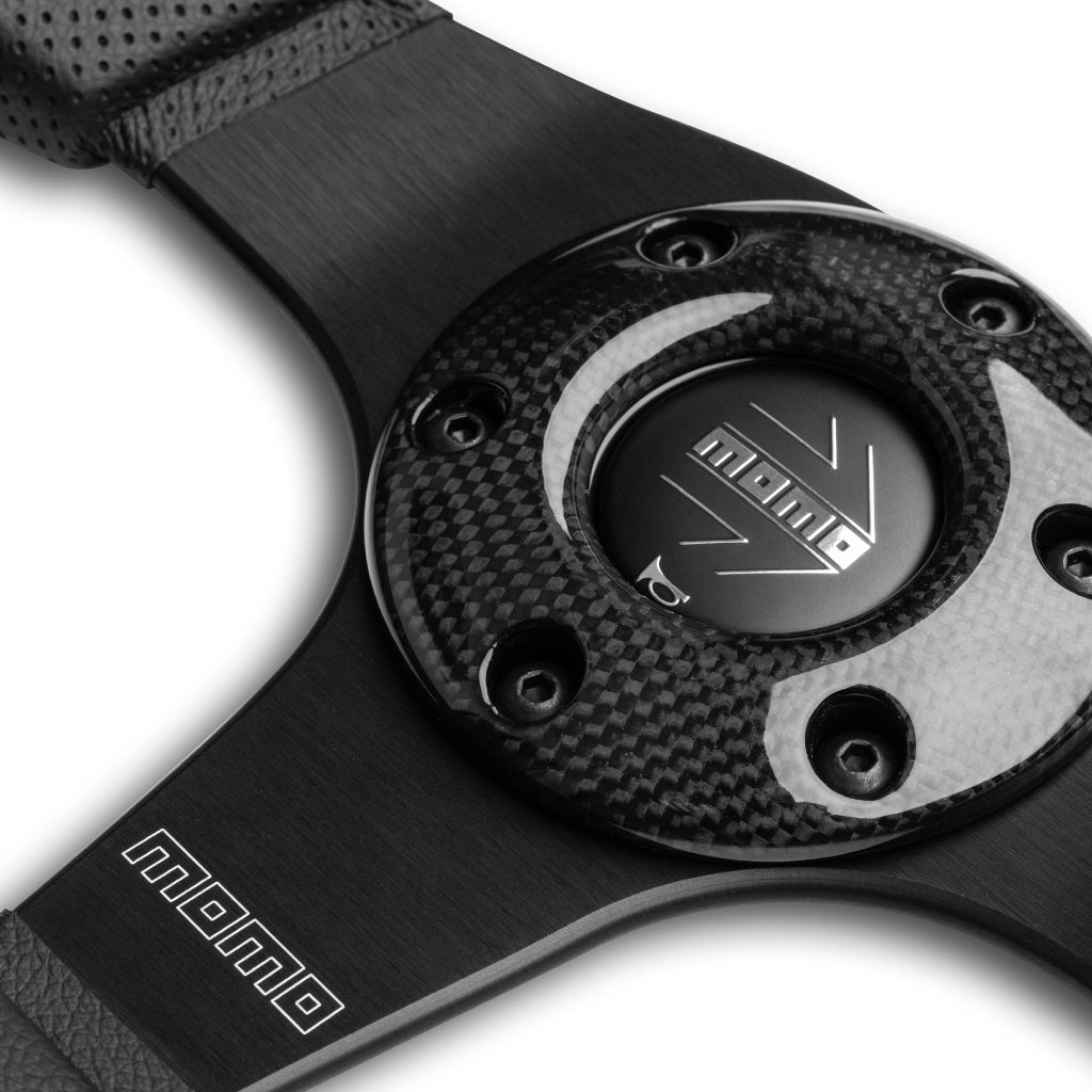 MOMO Jet Steering Wheel Black Leather Black Spokes 350mm - evilspeed.eu