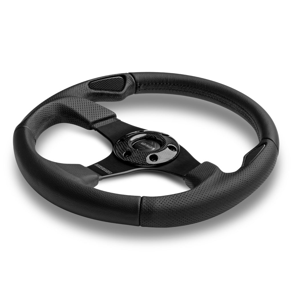 MOMO Jet Steering Wheel Black Leather Black Spokes 320mm