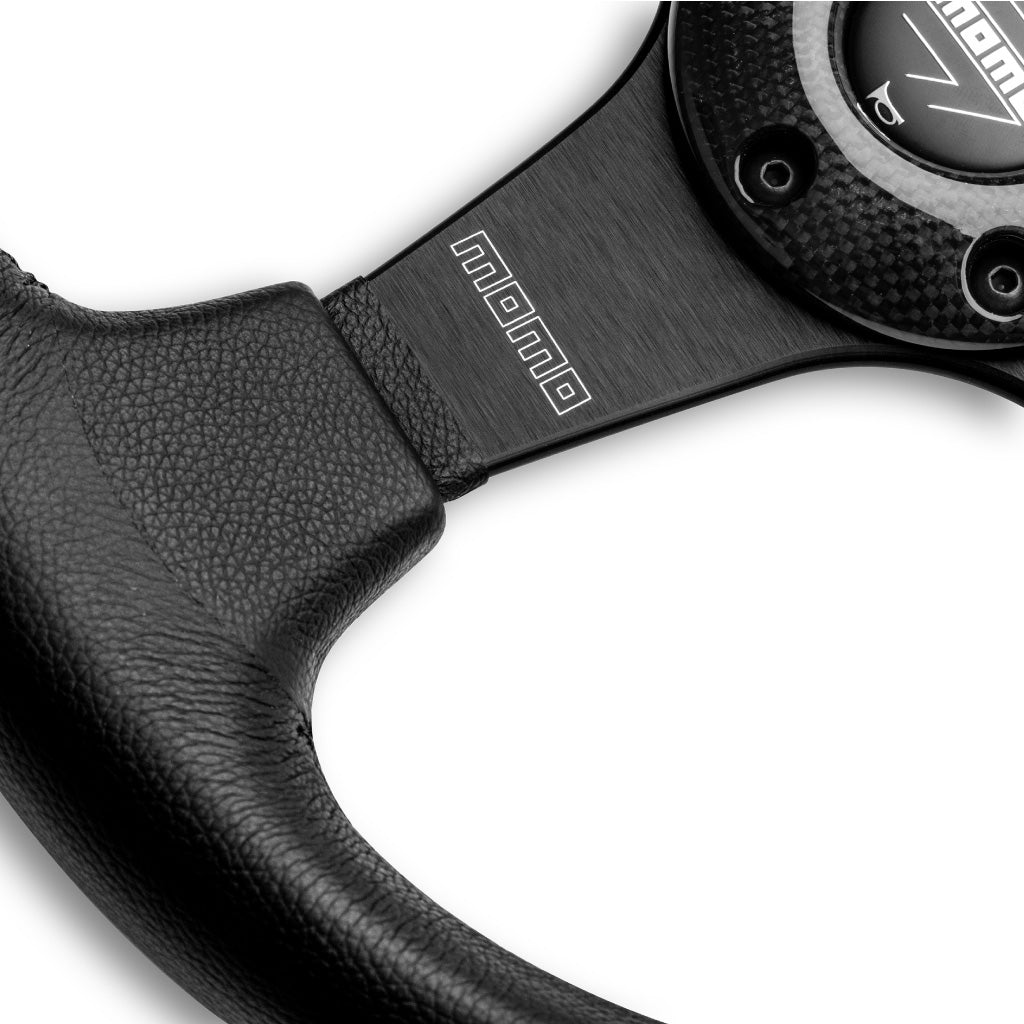 MOMO Jet Steering Wheel Black Leather Black Spokes 320mm - evilspeed.eu