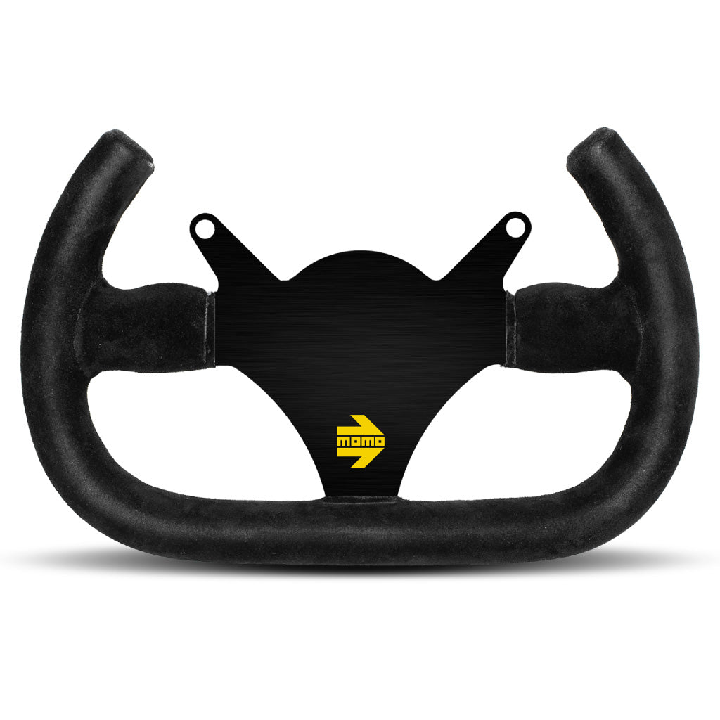 MOMO Mod. 101 Steering Wheel Black Suede Black Spokes 290mm