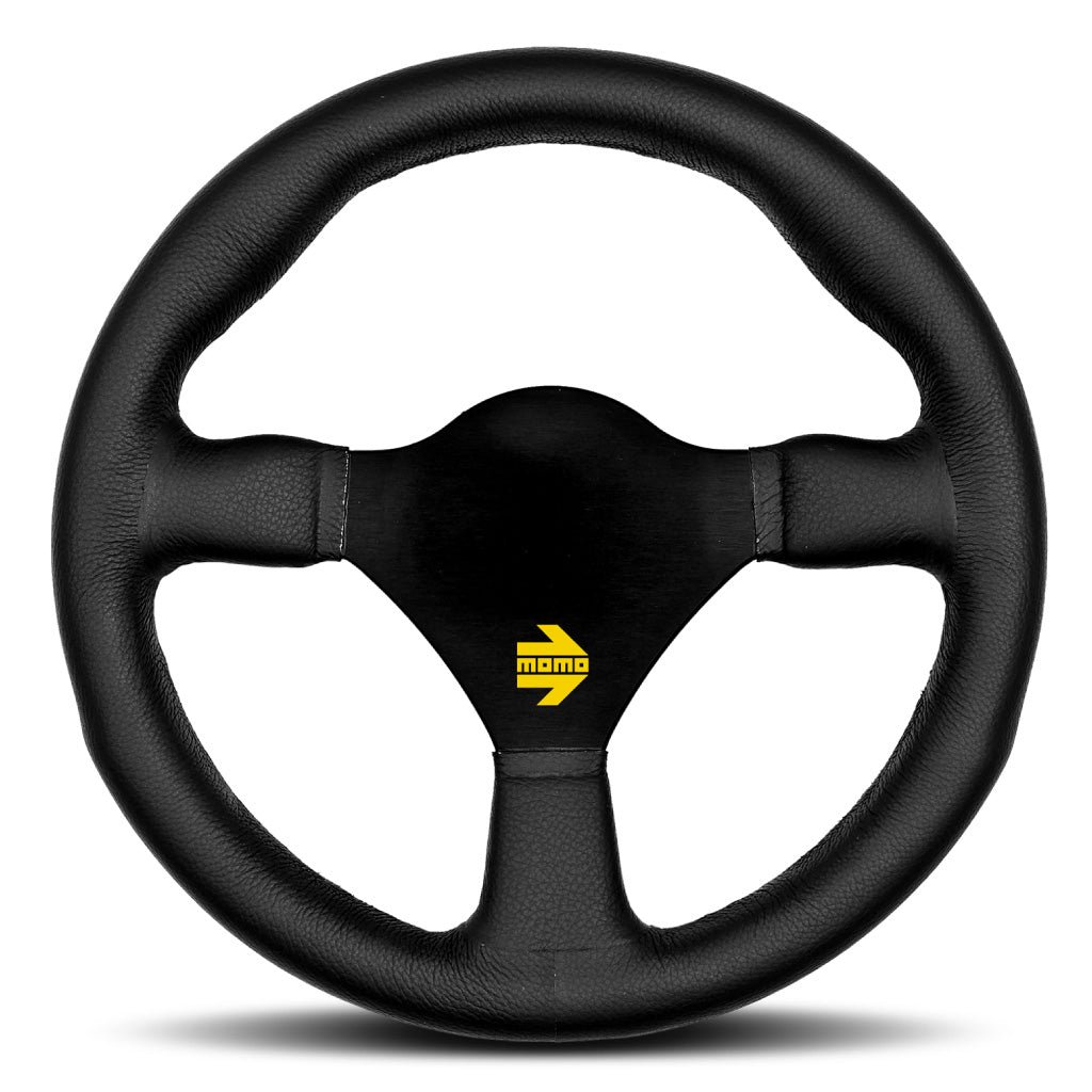 MOMO Mod. 26 Steering Wheel - Black Leather Black Spokes 260mm