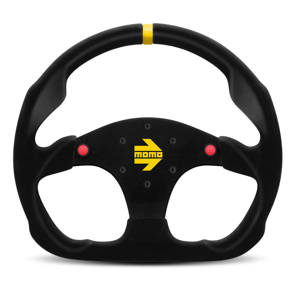 MOMO Mod. 30 B Steering Wheel Black Suede Black Spokes 320mm