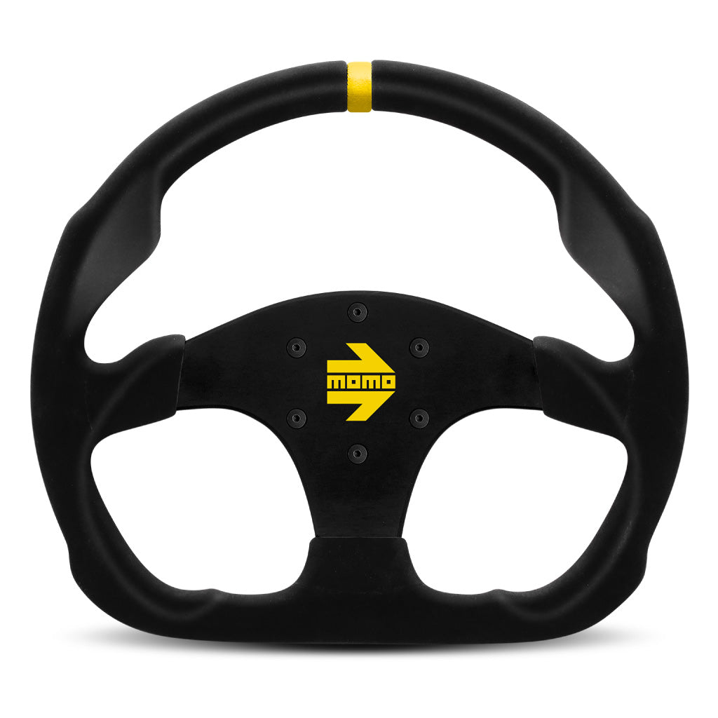 MOMO Mod. 30 Steering Wheel Black Suede Black Spokes 320mm