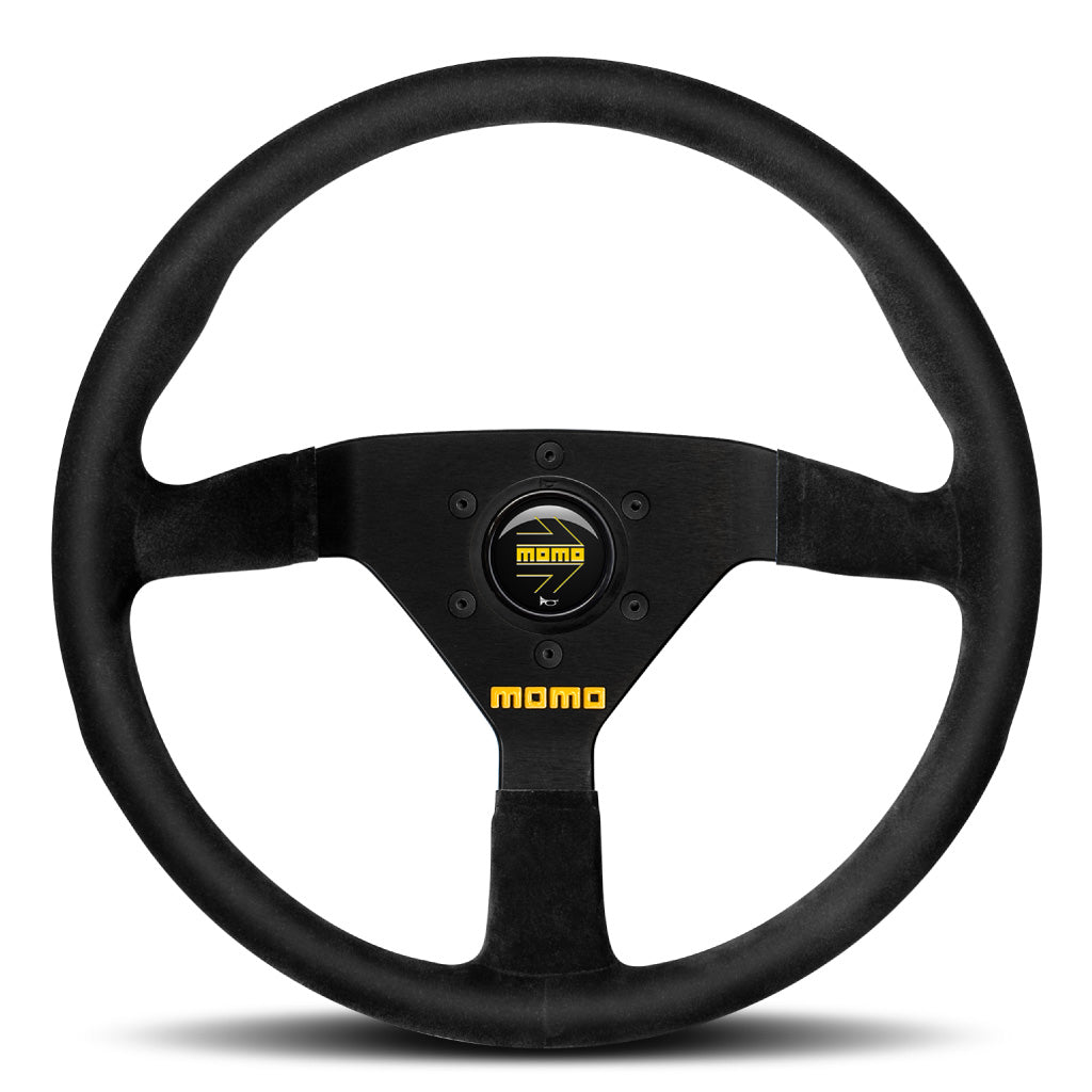 MOMO Mod. 78 Steering Wheel Black Suede Black Spokes 350mm