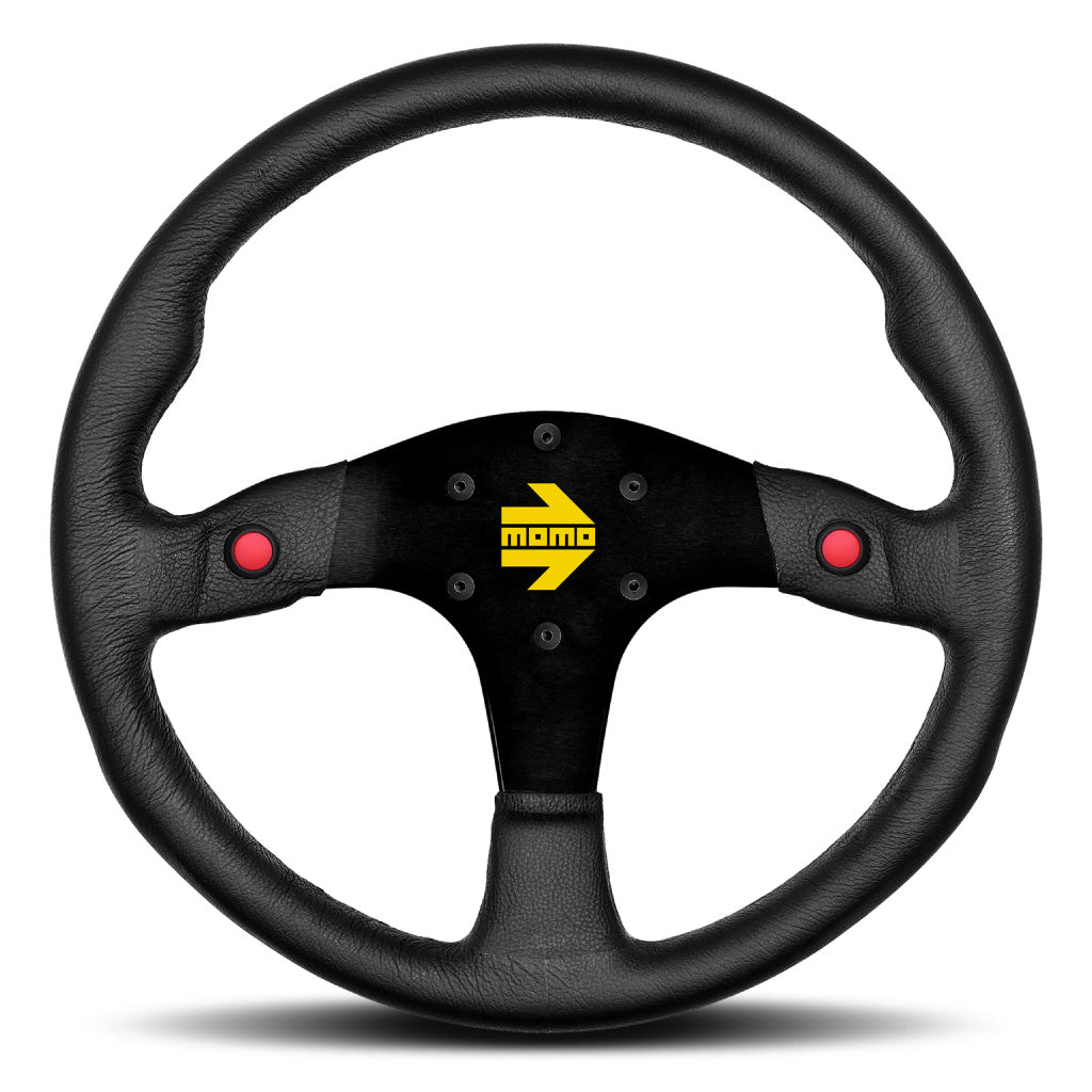 MOMO Mod. 80 Steering Wheel Black Leather Black Spokes 350mm