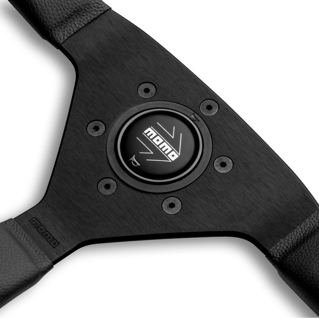 MOMO Montecarlo Steering Wheel Black Leather Black Spokes 320mm