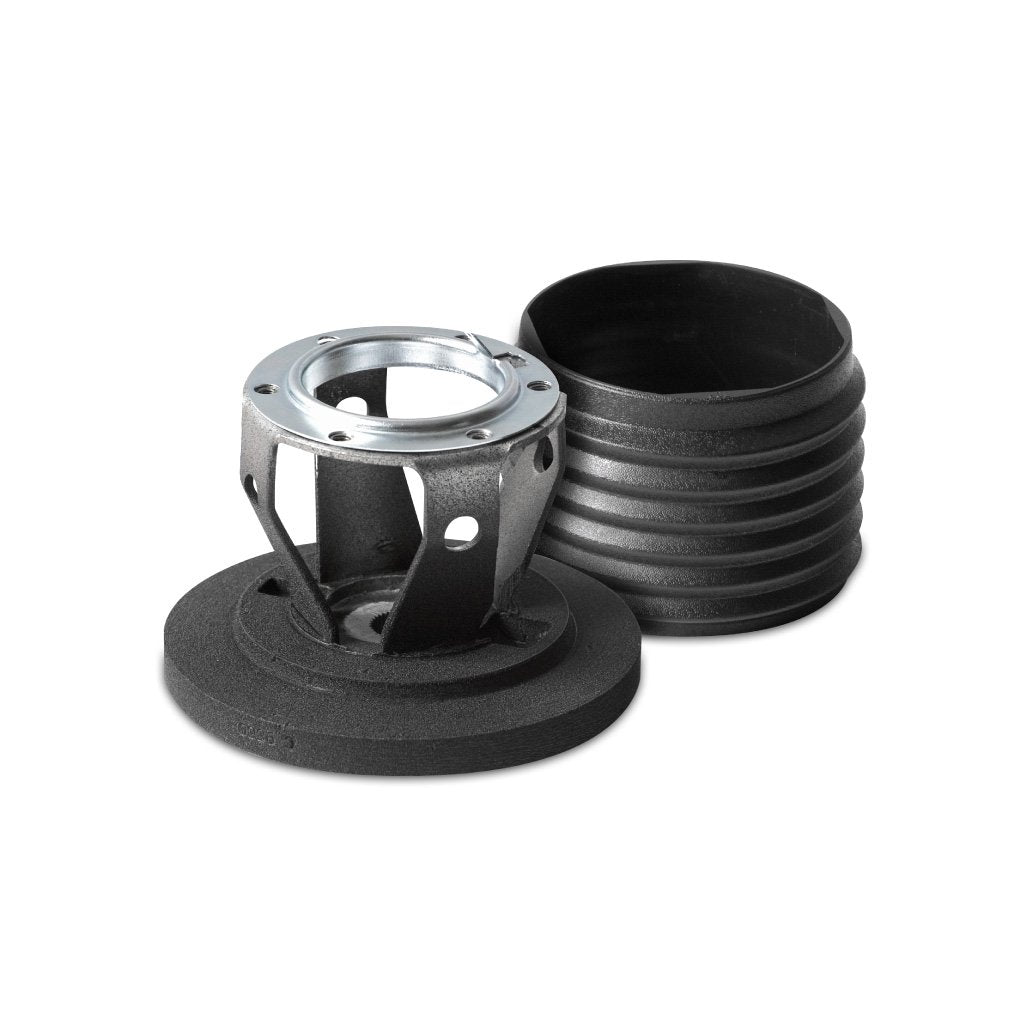 FLASHPOWER 6-Bolt Steering Wheel Adapter Boss Kit – Billet Aluminum, Black – Ford Mustang/Focus