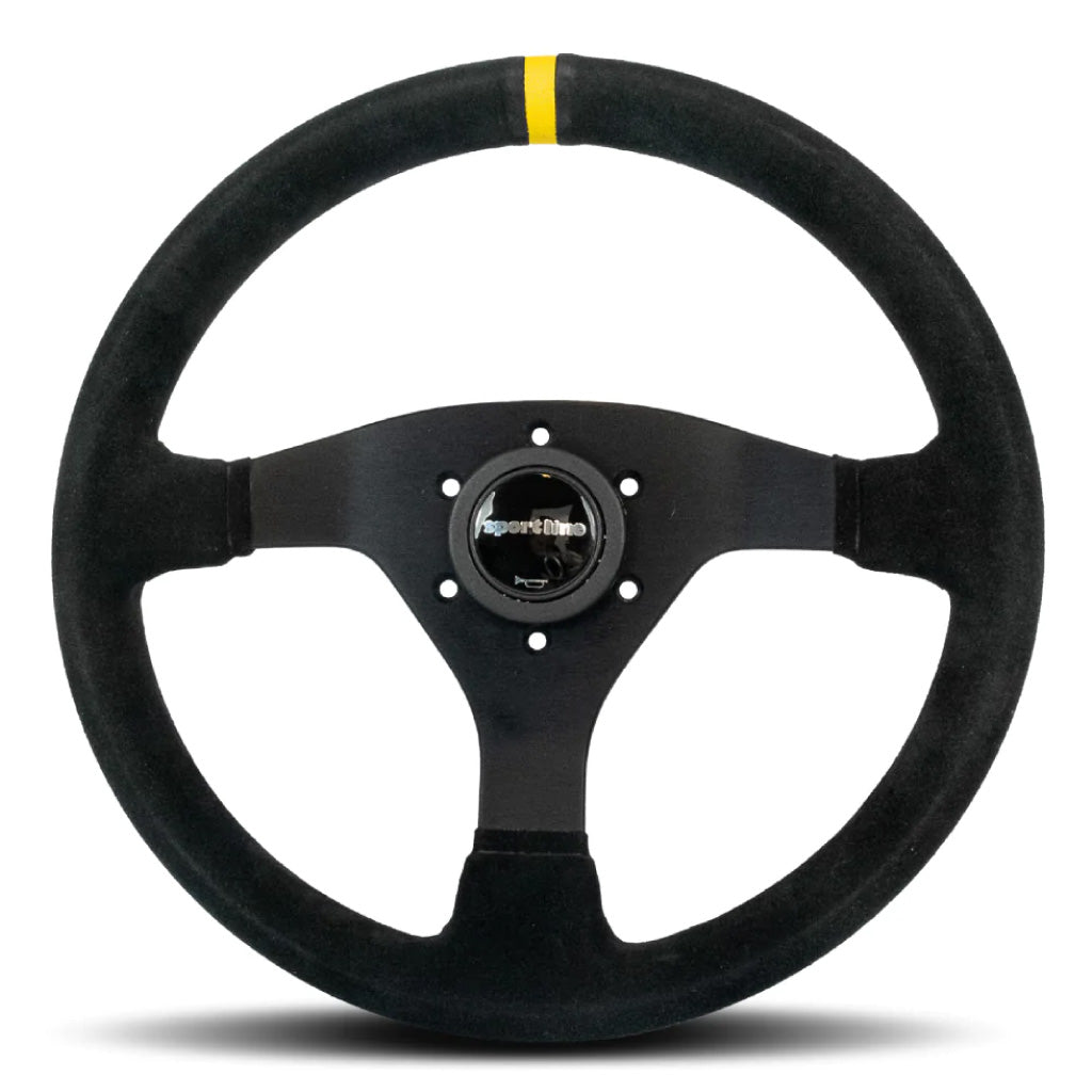 Sport Line Racing Sportivo 32T Steering Wheel - Black Suede Black Spokes 320mm