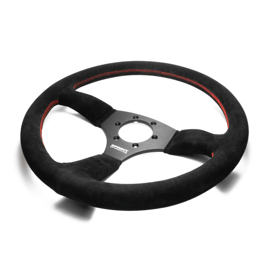 ATC Sprint DriftOne$ Steering Wheel - Black Suede Black Spokes 345mm