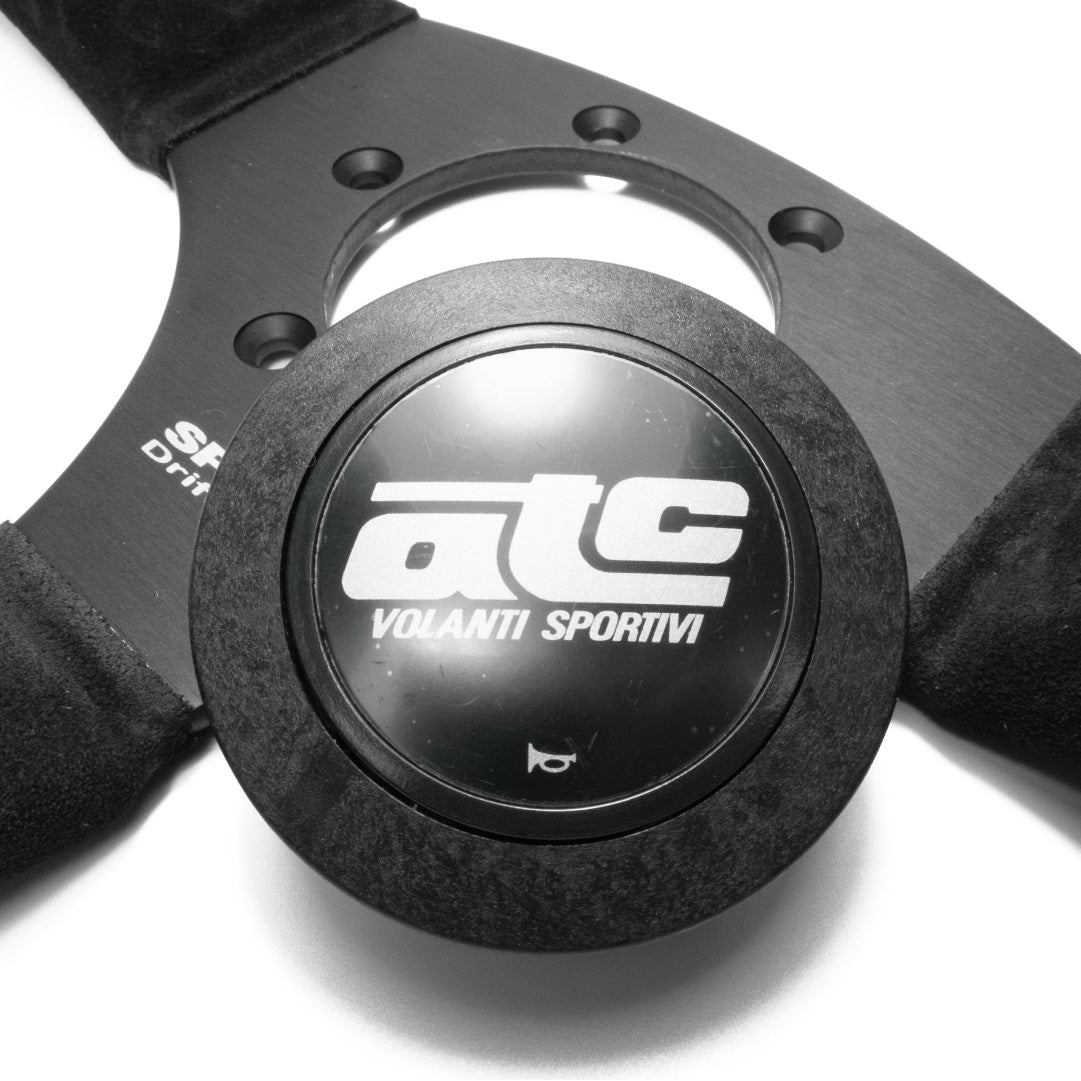 ATC Sprint DriftOne$ Steering Wheel - Black Suede Black Spokes 345mm