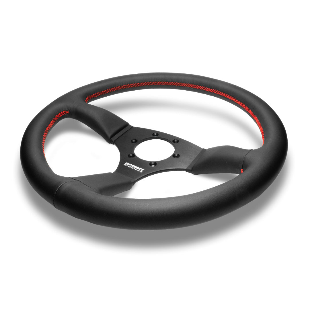 ATC Sprint DriftOne$ Steering Wheel - Black Leather Black Spokes 345mm