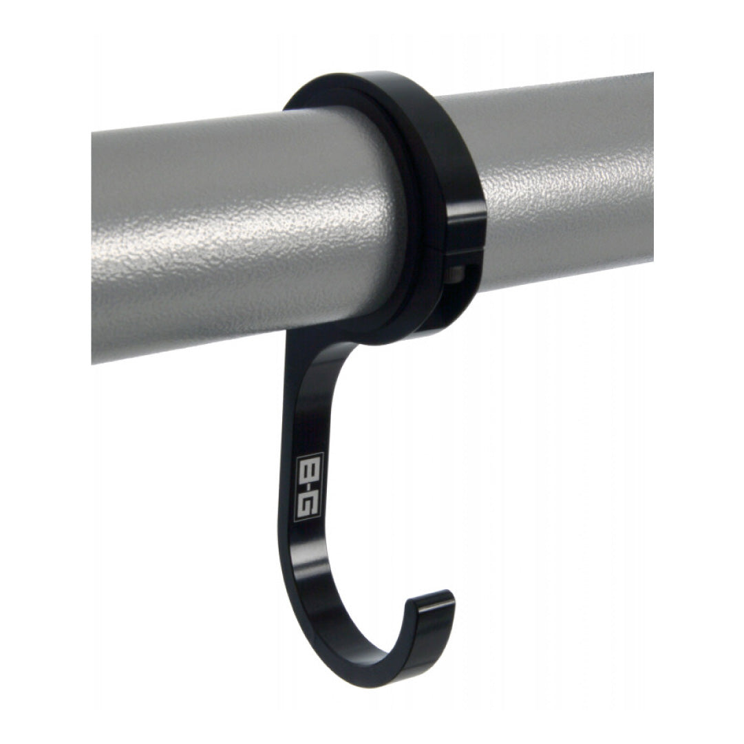 B-G Steering Wheel Helmet Headset Roll Cage Hook - Adjustable Universal - Black Aluminium