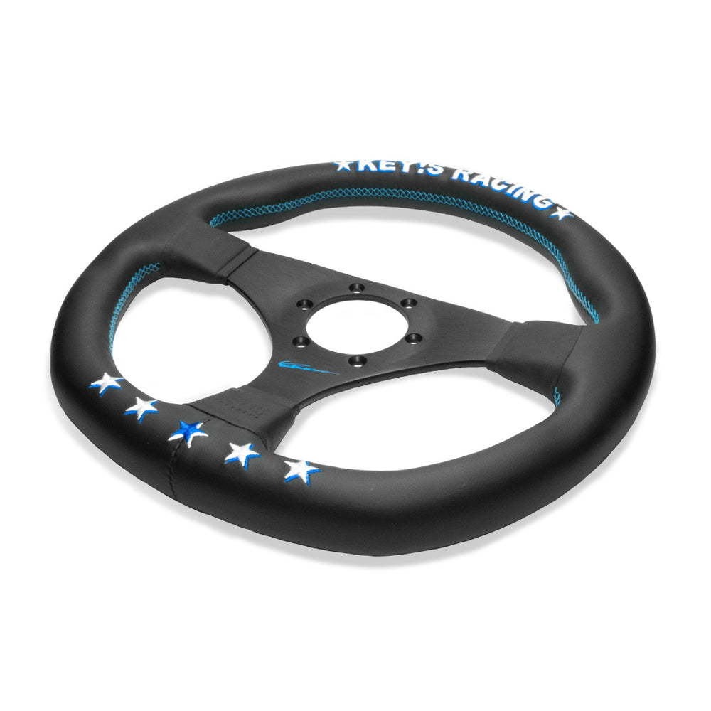 KEY'S Racing 5 Star 352R Anniversary Steering Wheel - Black Leather Bl