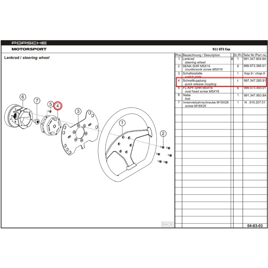 Krontec QR-03 Motorsport Steering Wheel Quick Release System Kit - Bolt-On