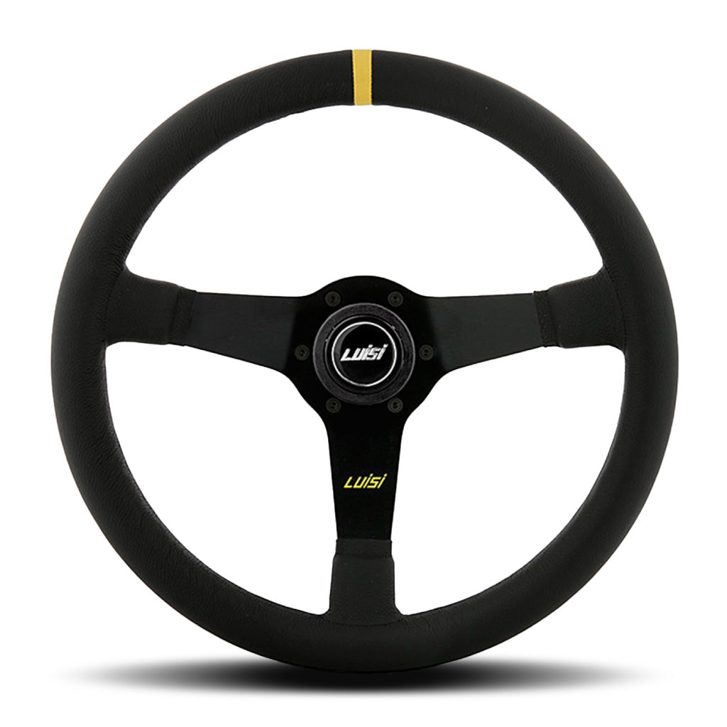 Luisi Mirage Corsa Steering Wheel - Black Leather Black Spokes 350mm