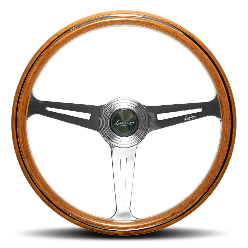 Luisi Montecarlo 390 Steering Wheel - Mahogany Wood Polished Spokes 39