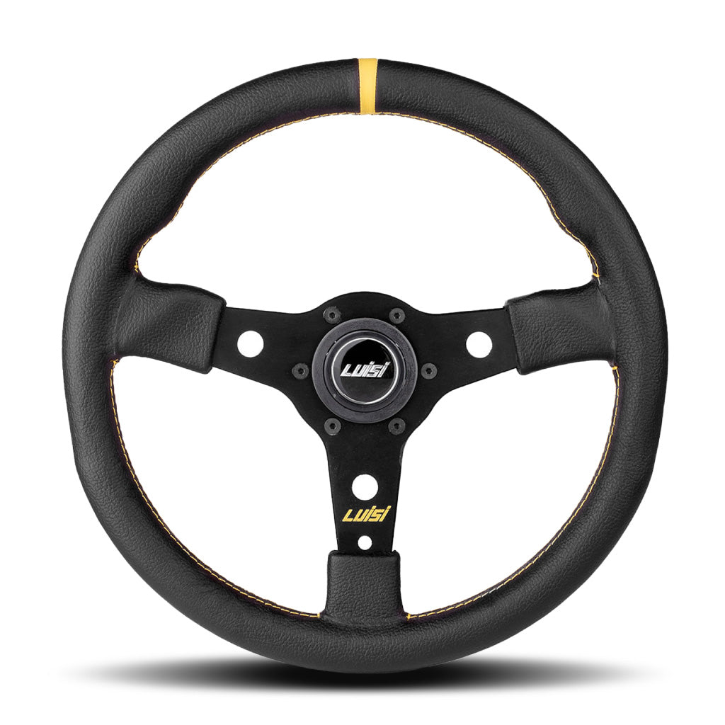 Luisi Racing Corsa Steering Wheel - Black Leather Black Spokes 350mm