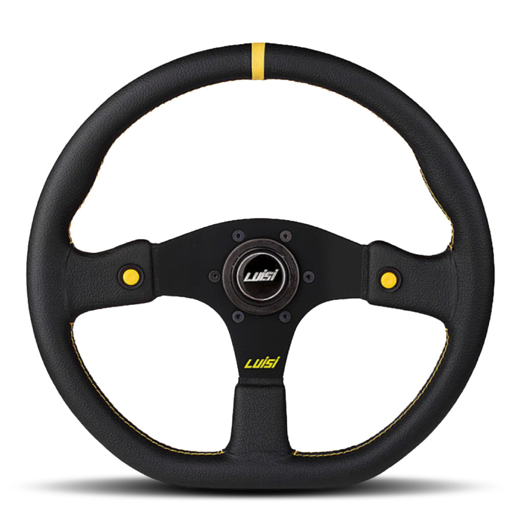 Luisi Stealth Corsa Hp Steering Wheel - Black Leather Black Spokes 355mm
