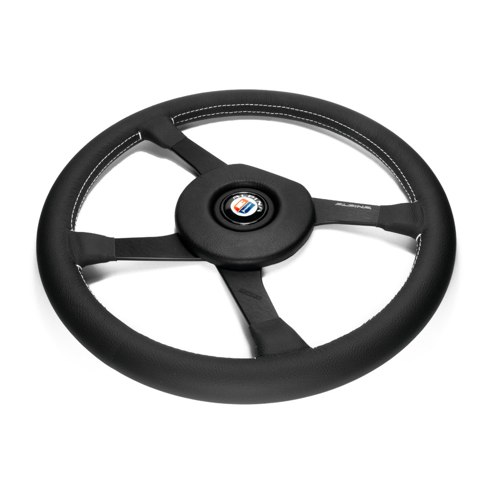 MOMO ALPINA 4 Four Spoke Steering Wheel - Black Leather Black Spokes 3