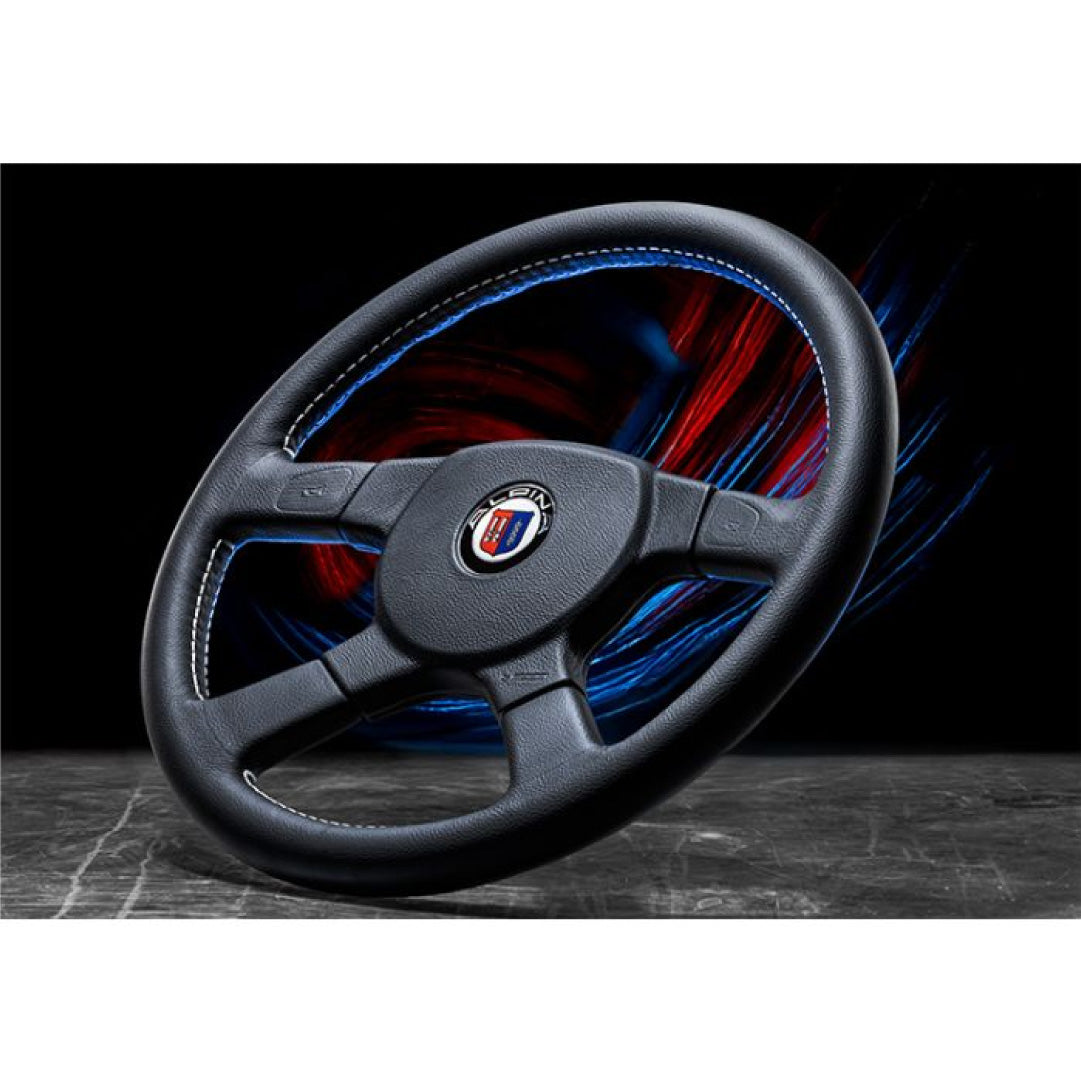 MOMO ALPINA 4 Four Spoke Steering Wheel - Black Leather Black Centre P