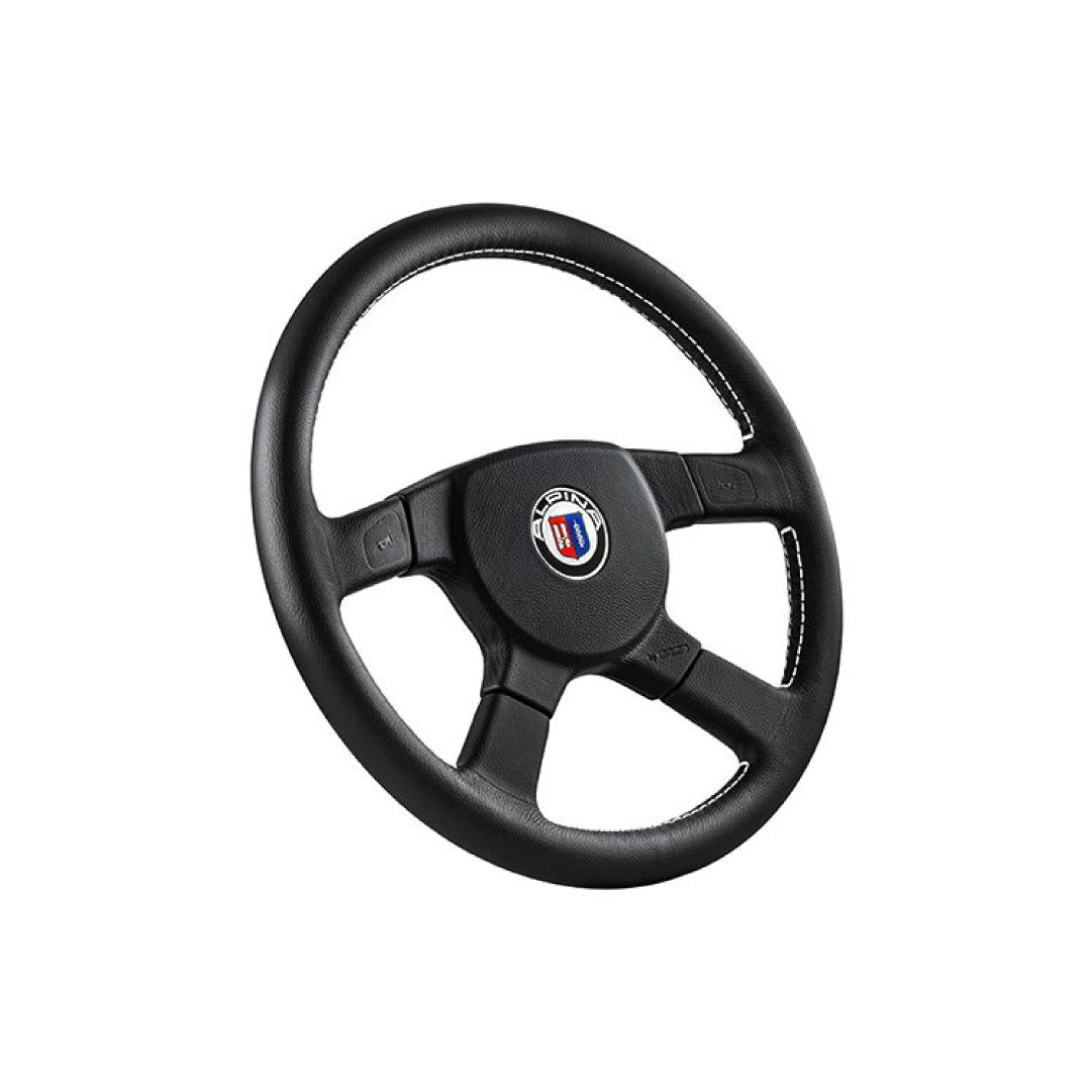 MOMO ALPINA 4 Four Spoke Steering Wheel - Black Leather Black Centre P