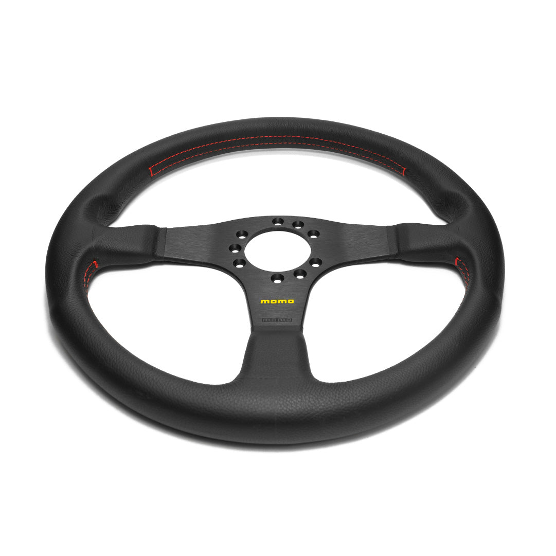 MOMO Honda NSX NSX-R Steering Wheel - Black Leather - Red Stitching -