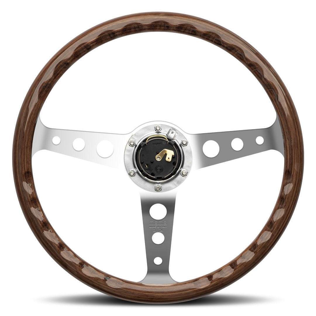 MOMO Indy Anniversario Steering Wheel - Wood Polished Spokes 350mm