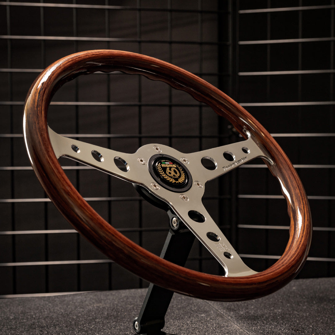 MOMO Indy Anniversario Steering Wheel - Wood Polished Spokes 350mm