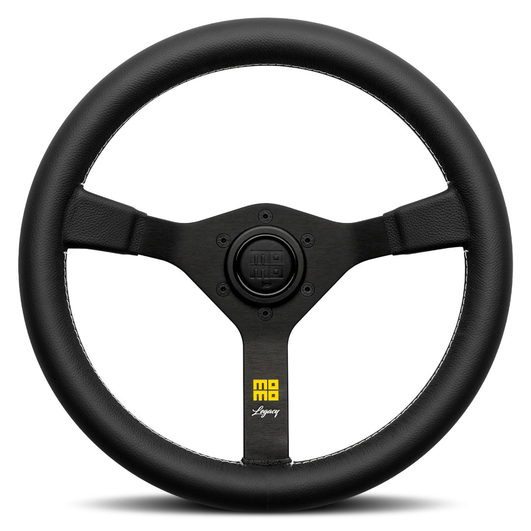 MOMO Legacy Cavallino Heritage Steering Wheel - Black Leather Black Sp