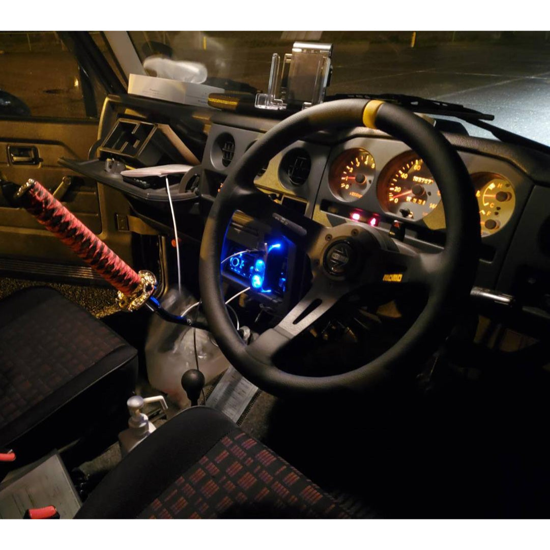 MOMO Mod. 08 Steering Wheel - Black Leather Black Spokes 350mm