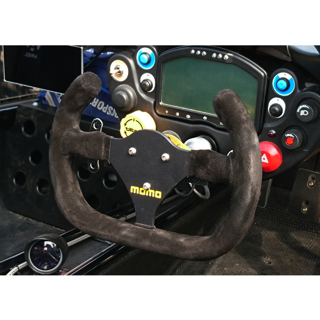 MOMO Mod. 12/C Steering Wheel - Black Suede Black Spokes 250mm