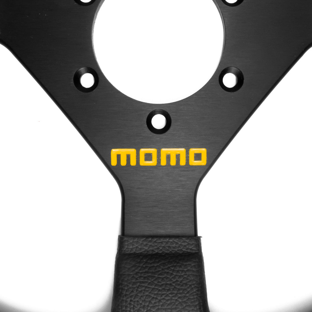 MOMO Mod. 78 Steering Wheel - Black Leather Black Spokes 320mm