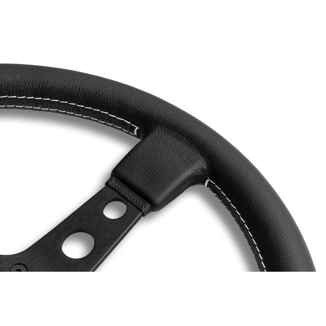 MOMO Prototipo Steering Wheel - Black Leather Black Spokes 370mm