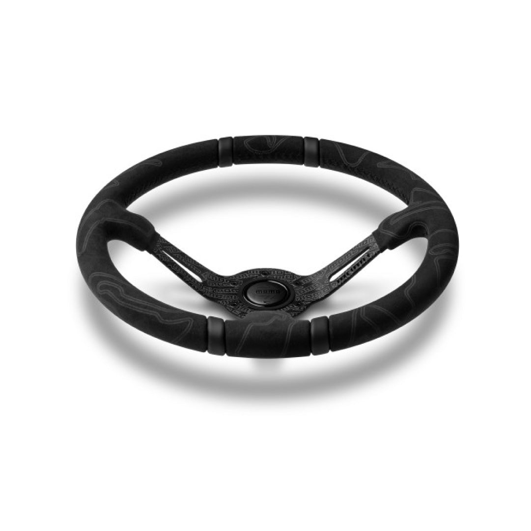 MOMO Ultra Black Edition Steering Wheel - Black Alcantara Black Spokes 350mm
