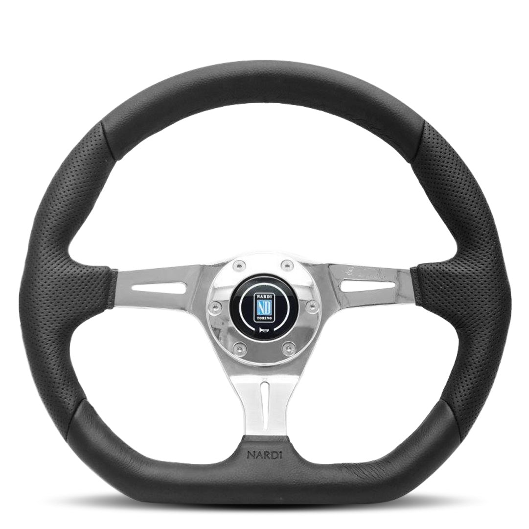 Nardi Kallista Steering Wheel - Black Leather Polished Spokes 350mm