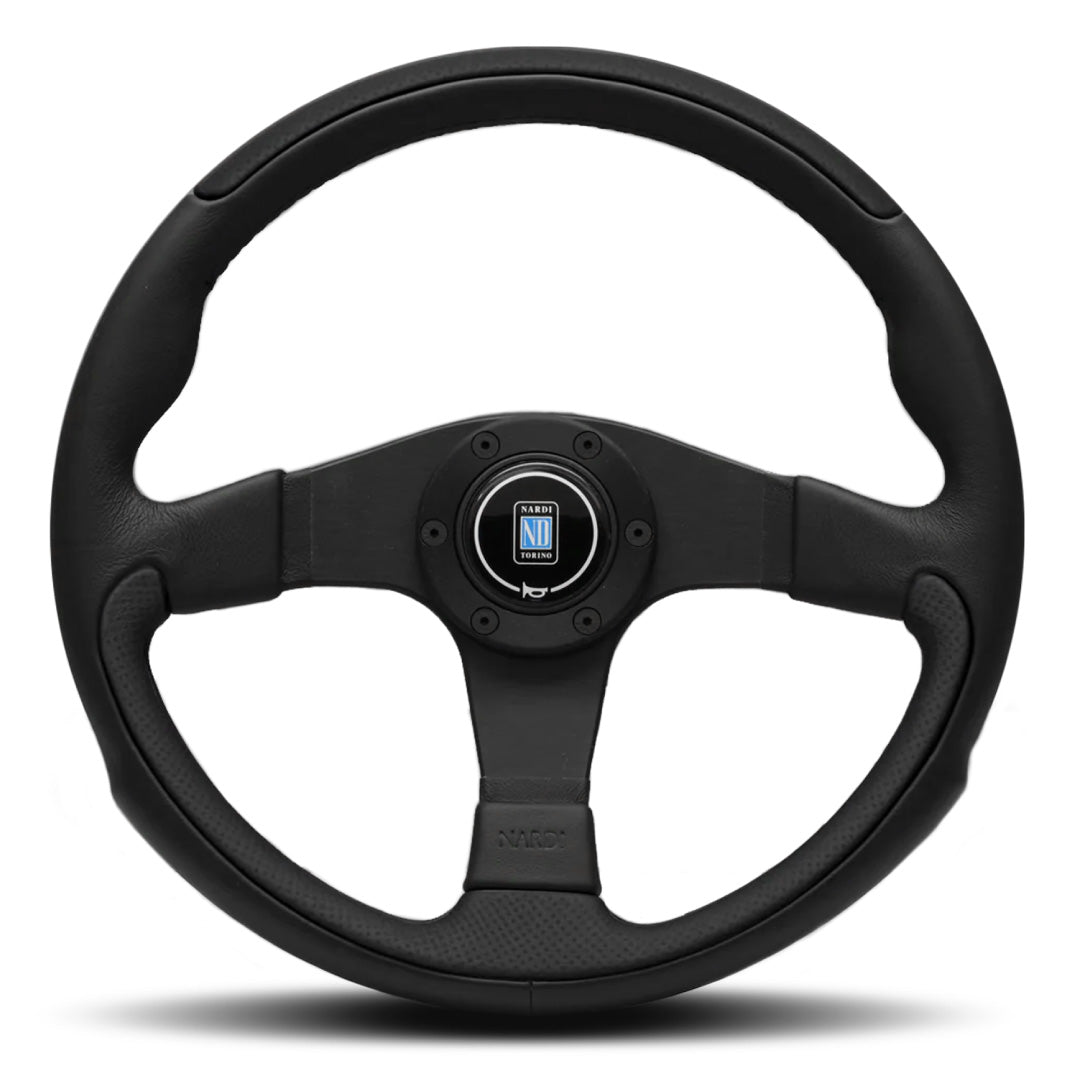 Nardi Leader Steering Wheel - Black Leather Black Spokes 350mm